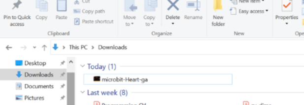 heart file in download folder