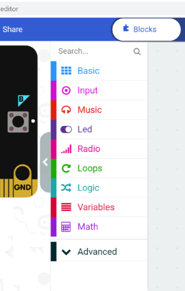 microbit block code options